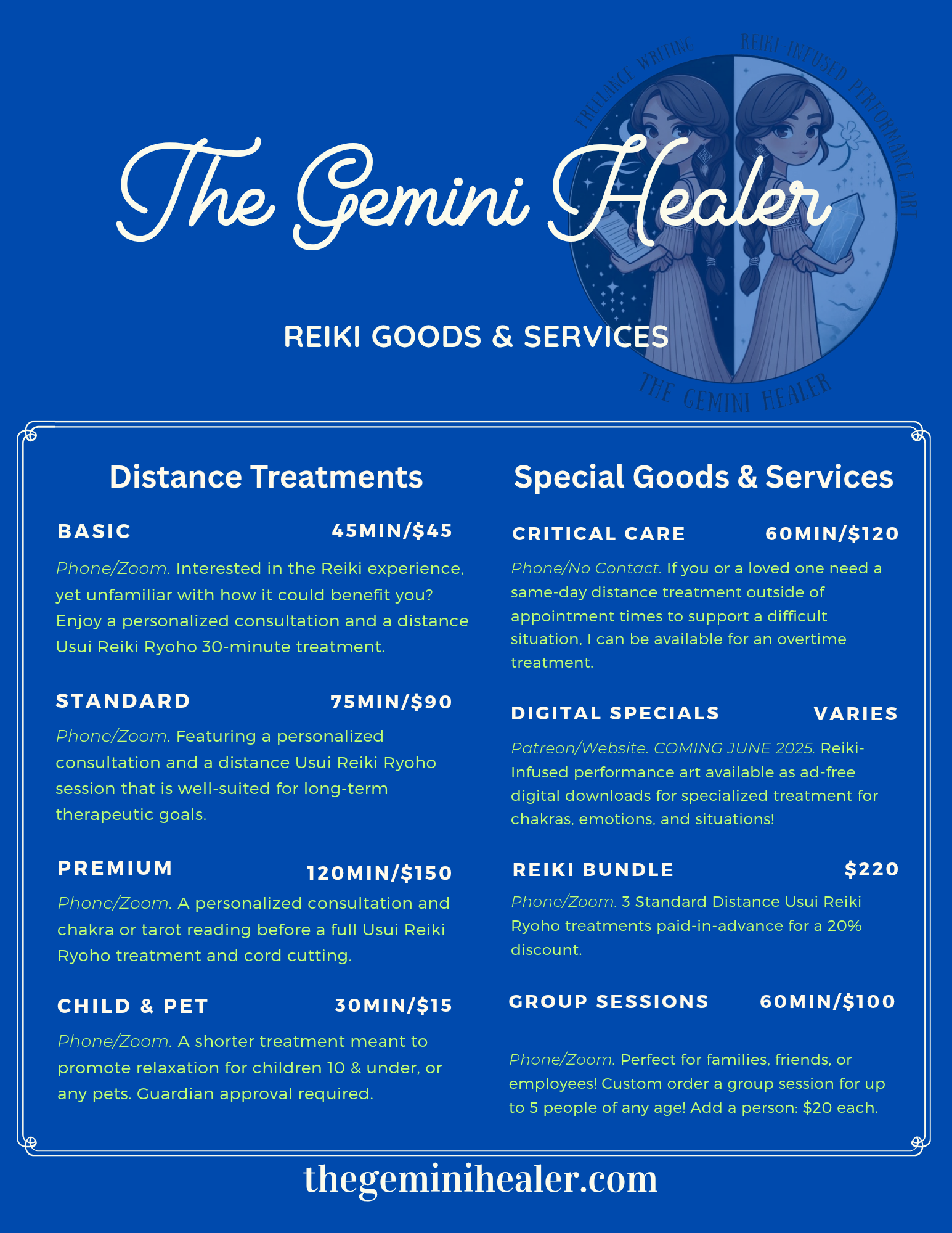 Reiki Menu #Reiki #Menu #Gemini